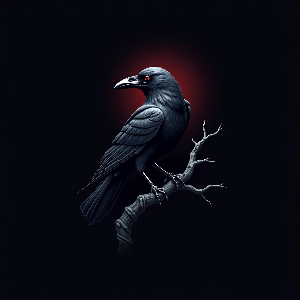  Central Theme : " The Shadow of the Crow"
 Main form :

Um corvo estilizado As elemento central, with minimalist and modern lines.
The ravens wings can be slightly open, creating the feeling of movement or surveillance.
Ambience and Details:

The raven sh...