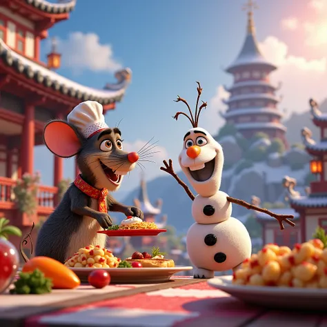  make the name Bimbo with Ratatouille, Olaf and Raya , Please?