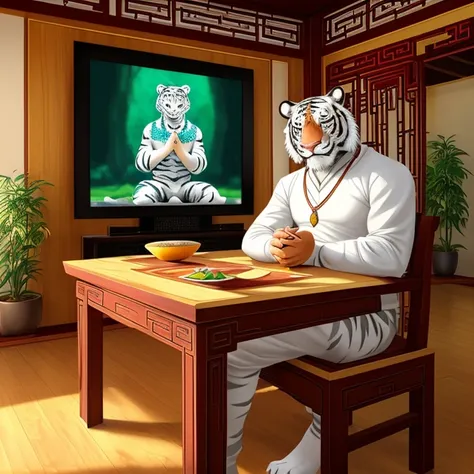 Masterpiece, HD, high resolution, high quality, best quality, super detailed. Solo character alone, multiple views. Fantasy art.
{{(A 60-years-old male-humanoid-white-tiger:(appearance: white tiger head. real white tiger face. white tiger light-blue eyes. ...