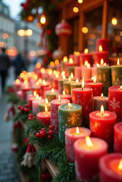  Create an image that says : "Sale of Christmas candles to $1.500"