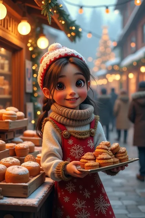 Christmas promotional for a girl who sells black cakes and panettone 