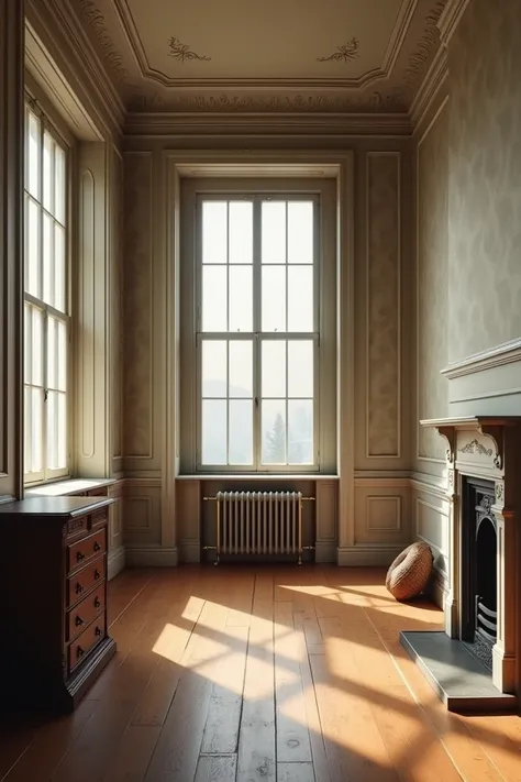  A room without furniture, middle class , from the 19th century