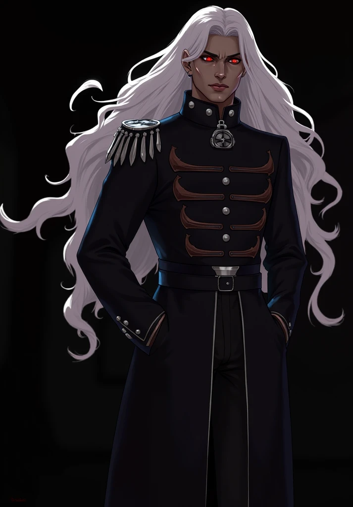 Kael

Physical Description :  Kael is an enigmatic looking vampire . Her snow-white hair contrasts intensely with her black skin,  that exudes an aura of mystery .  His red eyes are penetrating , almost hypnotic,  reflecting the pain of a past marked by th...