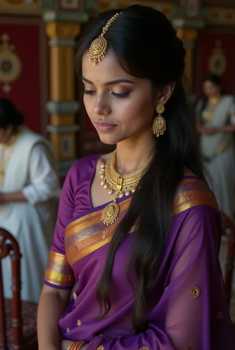 This girl on same sari in a Wedding room