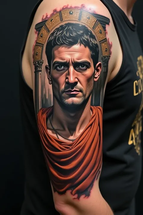 Impressive tattoo of Gaius Julius Caesar