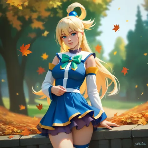 Let it be Aqua de Konosuba in autumn when you are alone