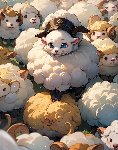 lots of sheep,very cute,
 high definition , look up, 