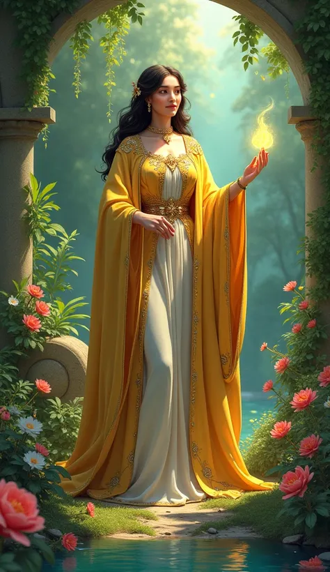  create the Empress of the Tarot ,  with her traditional clothing from her medieval era, with all her objects , to feel the life that she transmits ,  do it in the animation ,  good quality , 4k, without errors, excellent quality