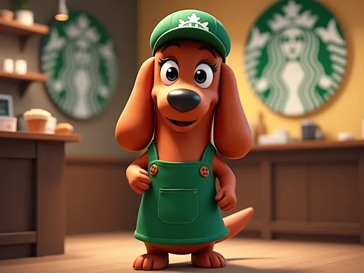 Star Bucks animated sausage dog