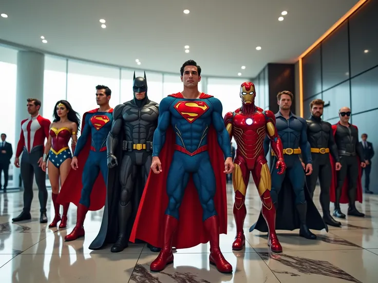 I need these superheroes :
 Superman, batman, Spider-man, Wonder Woman, iron man, Flash,Captain America, Thor, Black Widow, Wolverine
working at Banco BCI in Chile