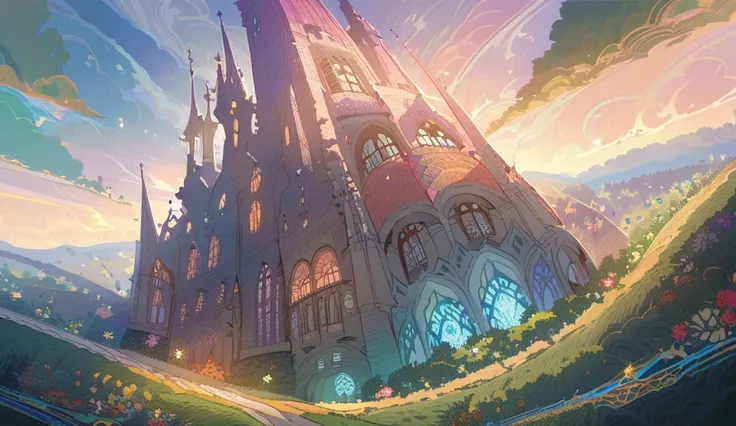 Reimagine the Harry Potter universe in the lush, detailed aesthetic of Studio Ghibli films, blending the magical charm of Spirited Away and Howl’s Moving Castle with the timeless fantasy of Hogwarts. The castle becomes a sprawling, fantastical structure ne...