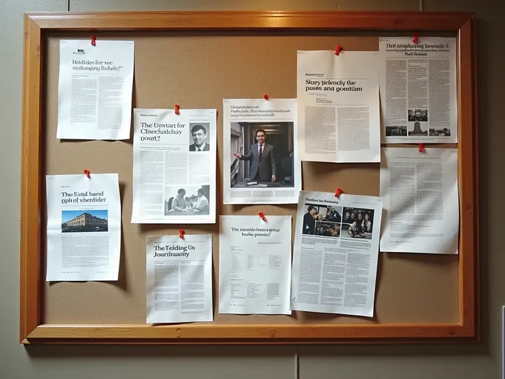 bulletin board about journalism