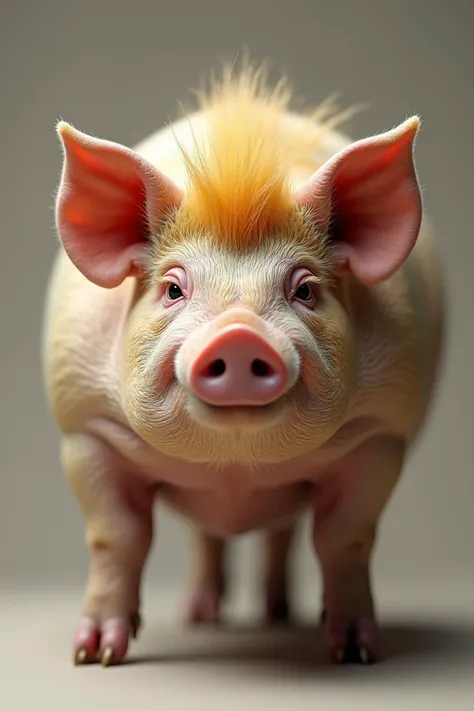  A pig with Donald Thamps face
(President of the United States  