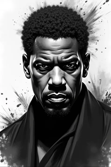 Images: black and white bursting Denzel Washington 