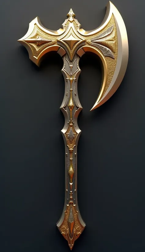 Axe 3D logo, Metal, gold, titanium, beautiful, expensive, elite