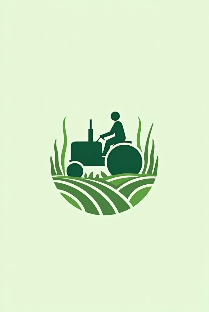 Logo for doctorate in agricultural and environmental sciences with fields and a scientist on a tractor, all in minimalist style