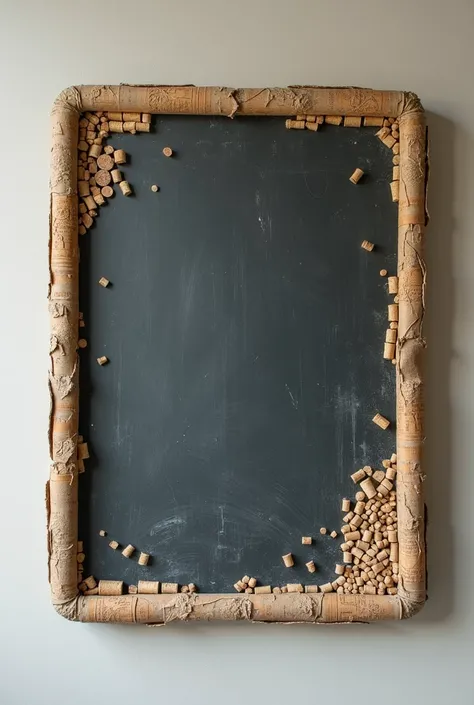 cardboard chalkboard with cork sludge 