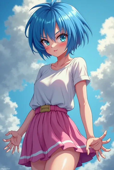 Bulma,short skirt,surtian1girl, Short Hair, High Resolution, Blush, Abstract, 