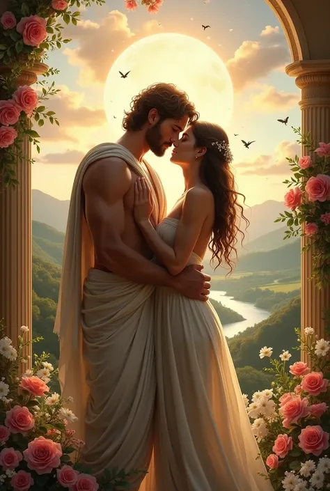 Greek god and human woman in love