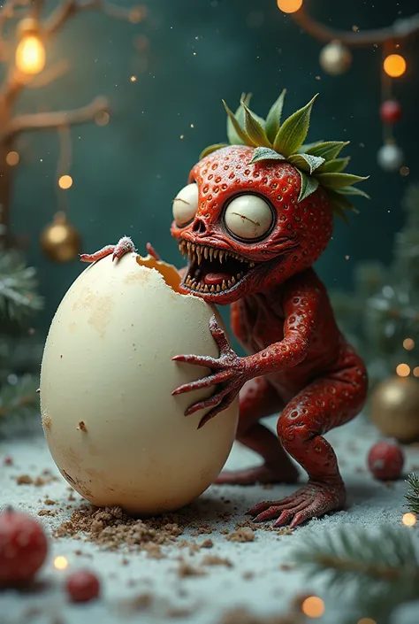 Zombie strawberry, egg, Christmas