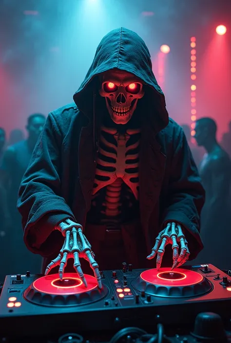 A pirate skeleton DJ who is very amazing