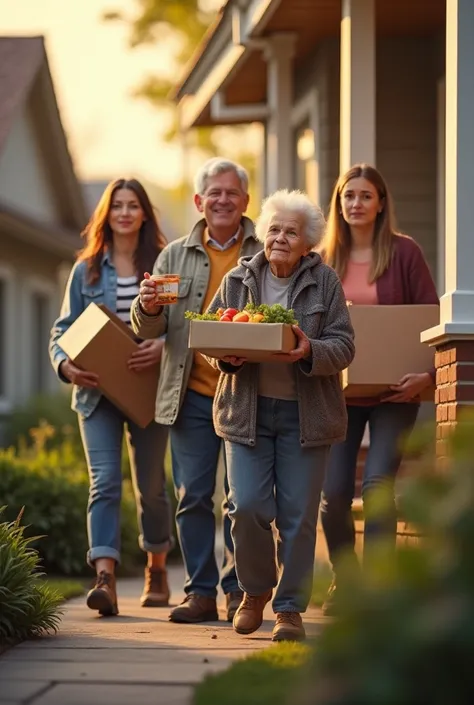 The next day, some neighbors arrived with food at the 85-year-olds house.