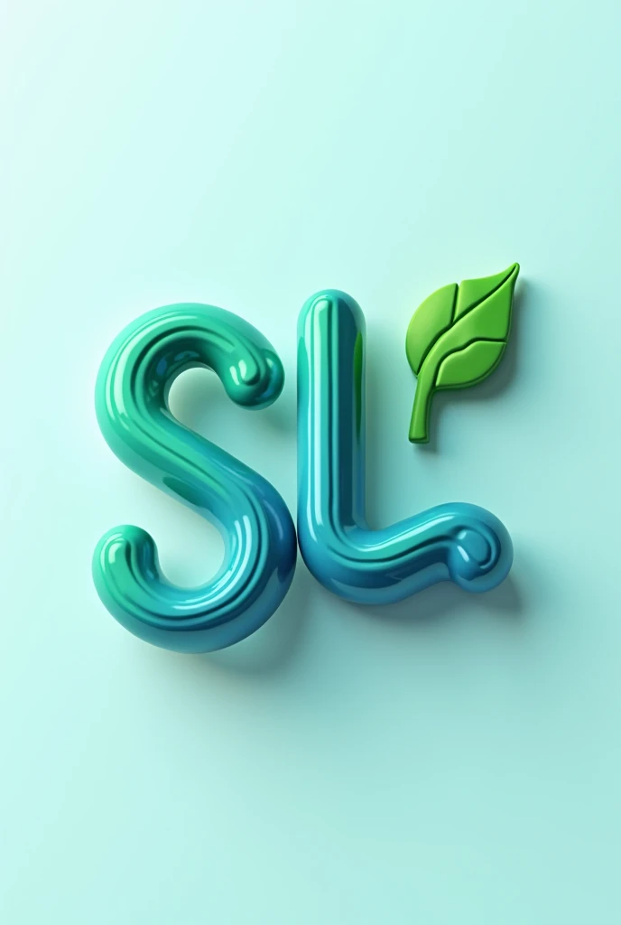 Create a 3D logo with the name  "Shubby lewensky" Of -color blue green and white 