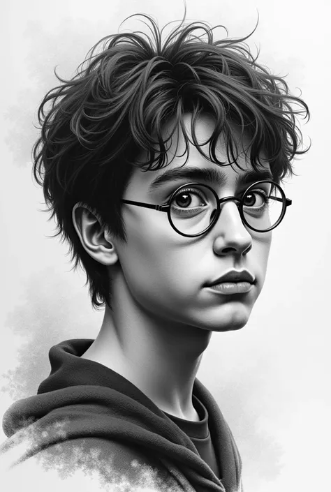 Harry Potter drawing with minimalist graphite background