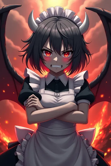  Rompts anime character tabs
Copy prompts
Supreme-calamitas ,  angry with mouth closed , ,  maid costume,  Maid hat , Angry redness,  bright red blush , gray skin, gray skin,  gray skin,  gray skin,  Surrounded by red fire ,  covered with red fire , volcan...