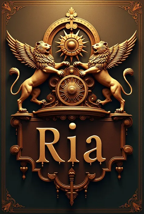 Name RIA QUEEN writen on bottam of Ashok chakra lions with wings