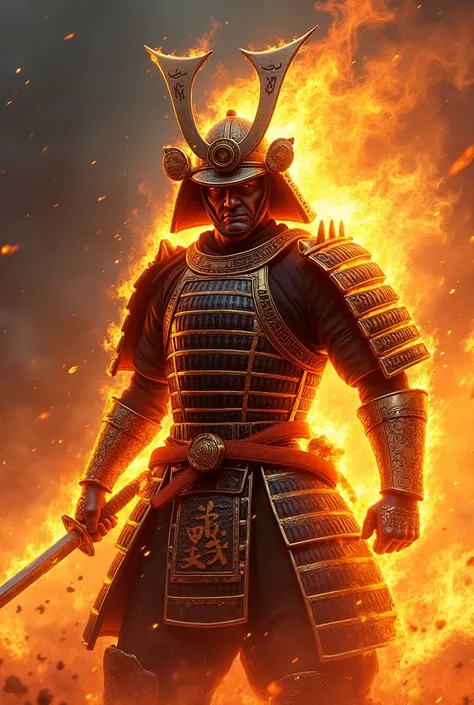 Samurai on fire