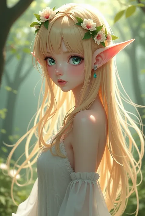 Elf-like and very beautiful anime with blond long hair