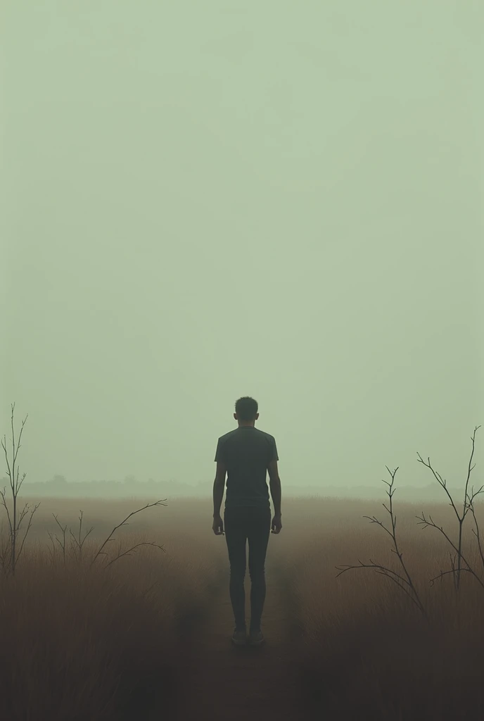 An image that reflects loneliness, such as a person who is looking for someone and does not find them