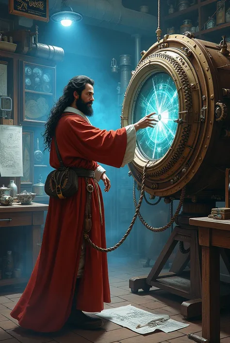 Leonardo da Vinci armed The Time Machine with anime style