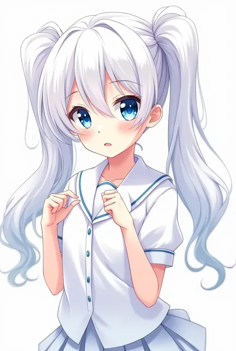 Kashima lawson uniform white twintails blue eyes