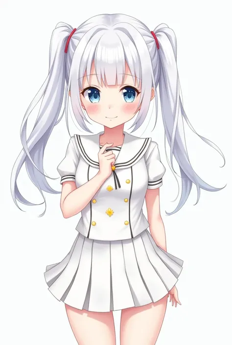 Kashima lawson uniform white twintails blue eyes