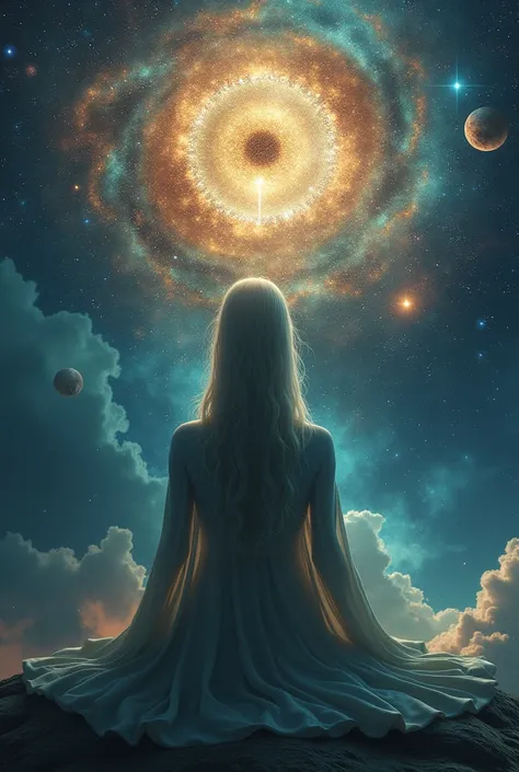  Third eye connected to the universe, Galaxy, space 