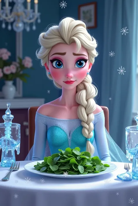 Make elsa from frozen eat spanach