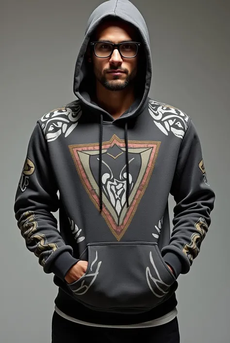 Best make a man hoodie with a design on the front chest and back.