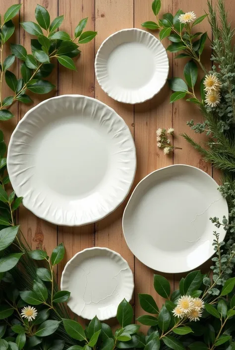 biodegradable plates of different sizes with a natural background