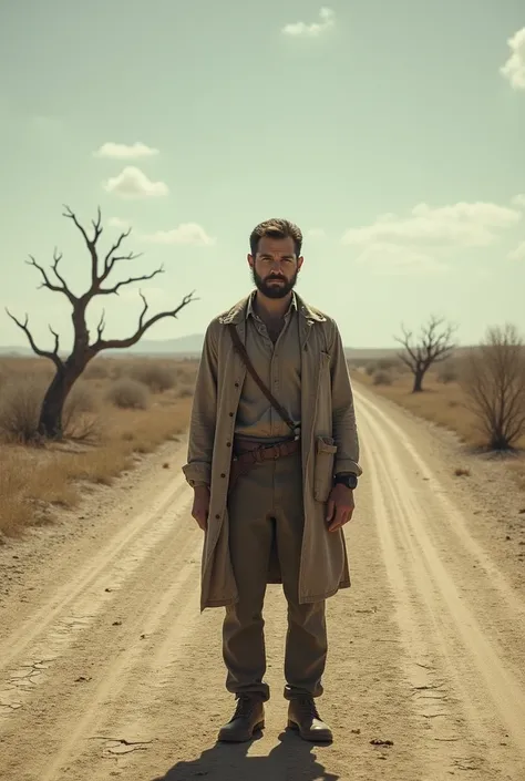 Man lost on a deserted road 