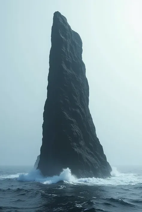 a  simple long stretched dark rock  with waves forms along his size like sea , stretched , small width , concept art , unreal engine , 4k