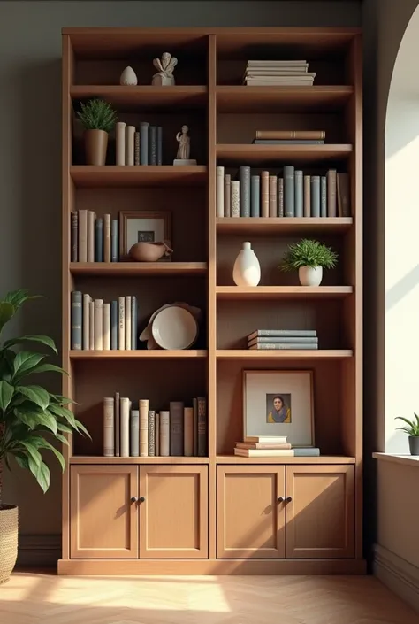 Make an animated image of a single bookshelf