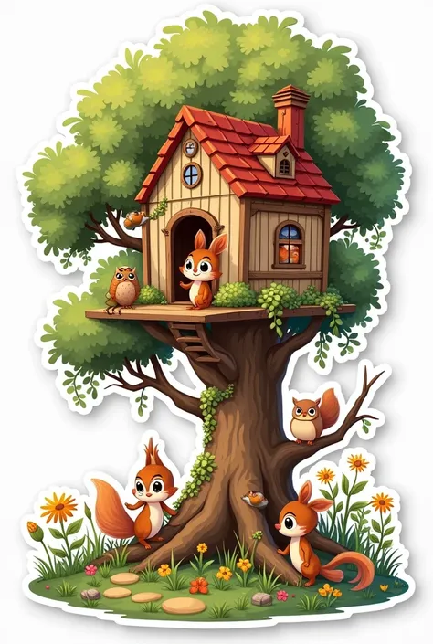 Illustrated Treehouse Stickers 