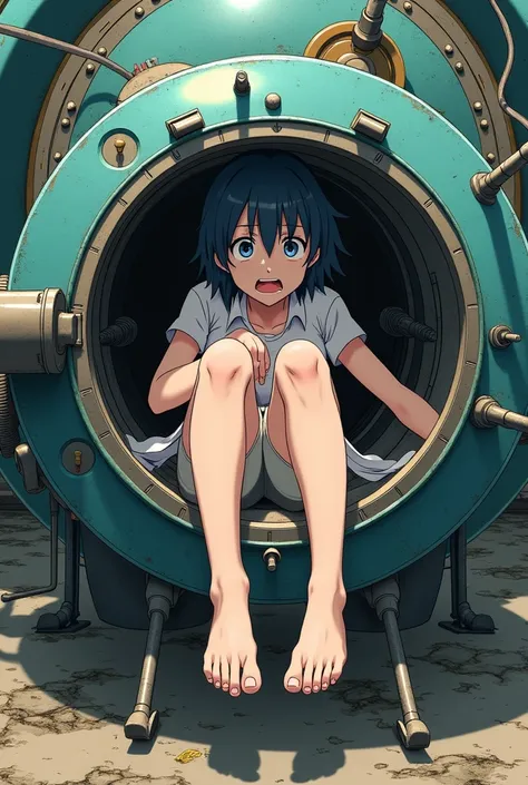 One from the anime barefoot in a foot pain machine