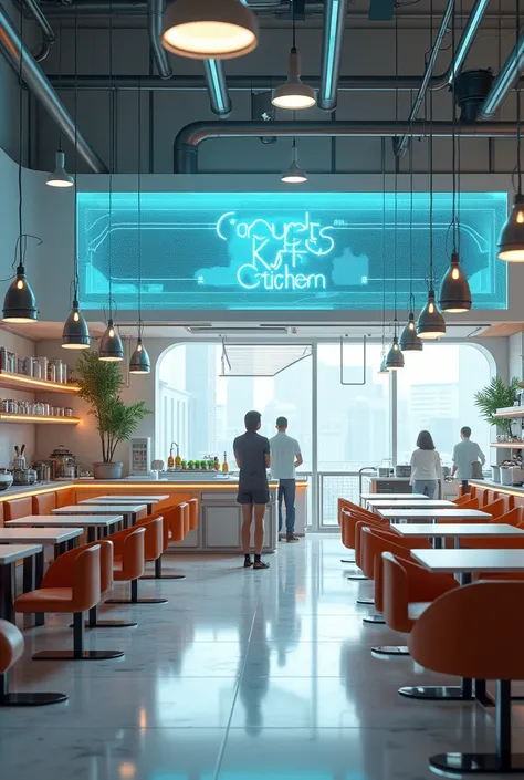 futuristic look canteen designs with the banner called (Couples kitchen)