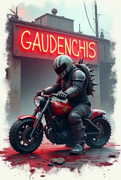 a mesmerizing graffiti representation of the "GAUDENCHIS" logo. The bold and vivid font stands out against the background, catching the viewers attention. The overall scene is rendered in a mix of watercolor and 3D techniques, creating a creepy, cinematic ...