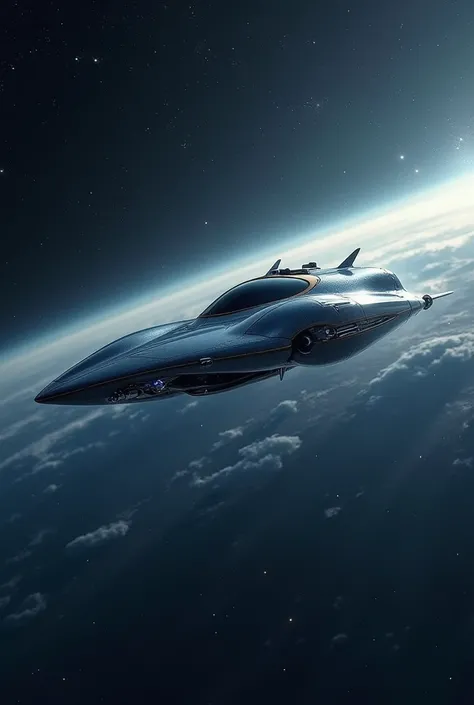 A flying car in space