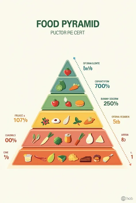 Food pyramid that is divided from 0 to  that should be consumed specifically