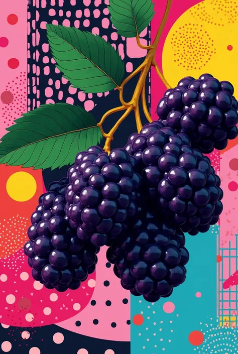 Pop art with blackberries